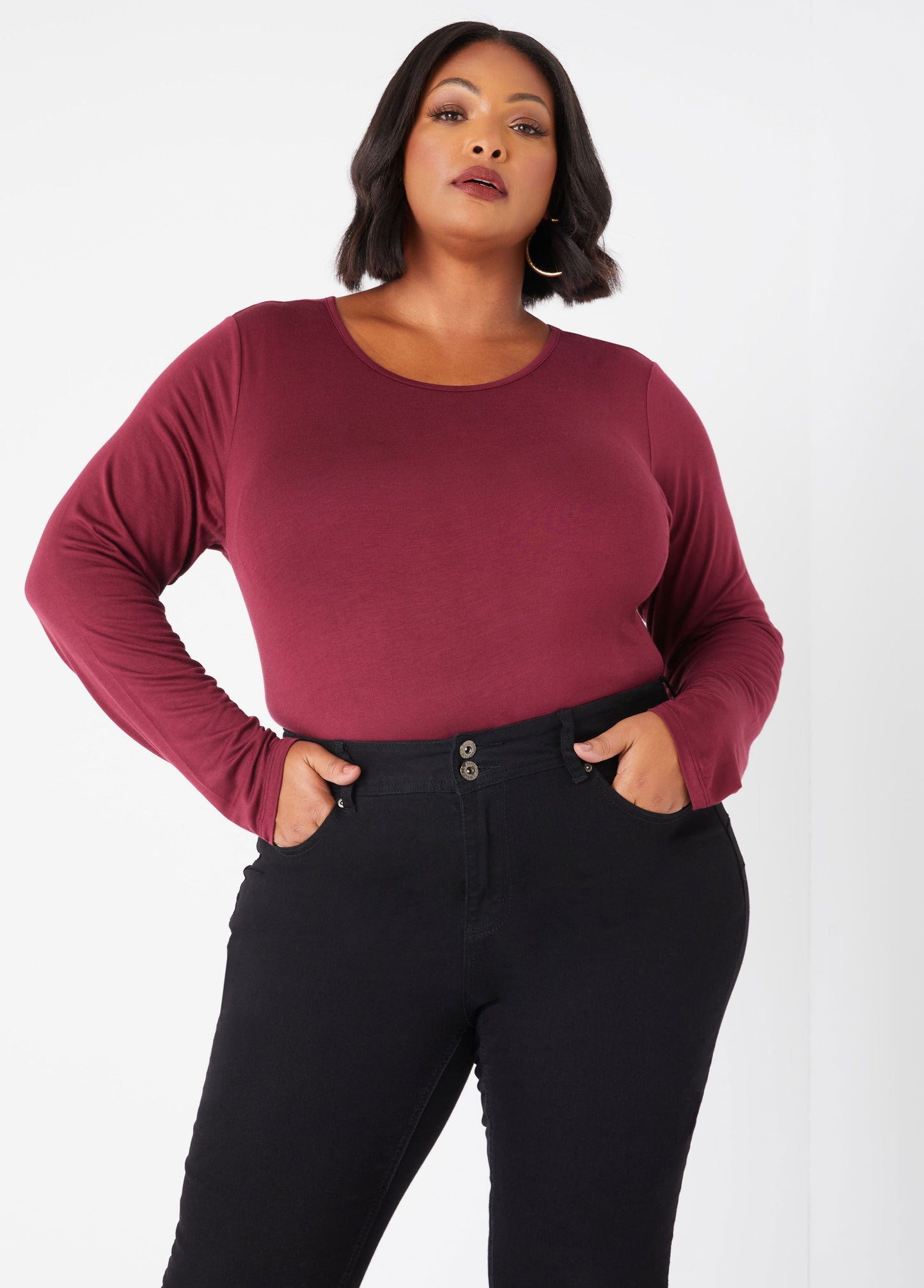 Ashley Stewart Basic Long Sleeved Jersey Tee (x3)