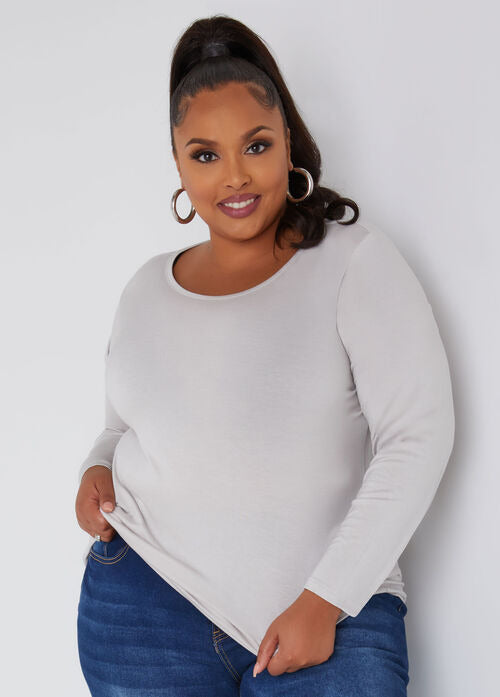 Ashley Stewart Long Sleeve Basic Jersey Tee (x3)