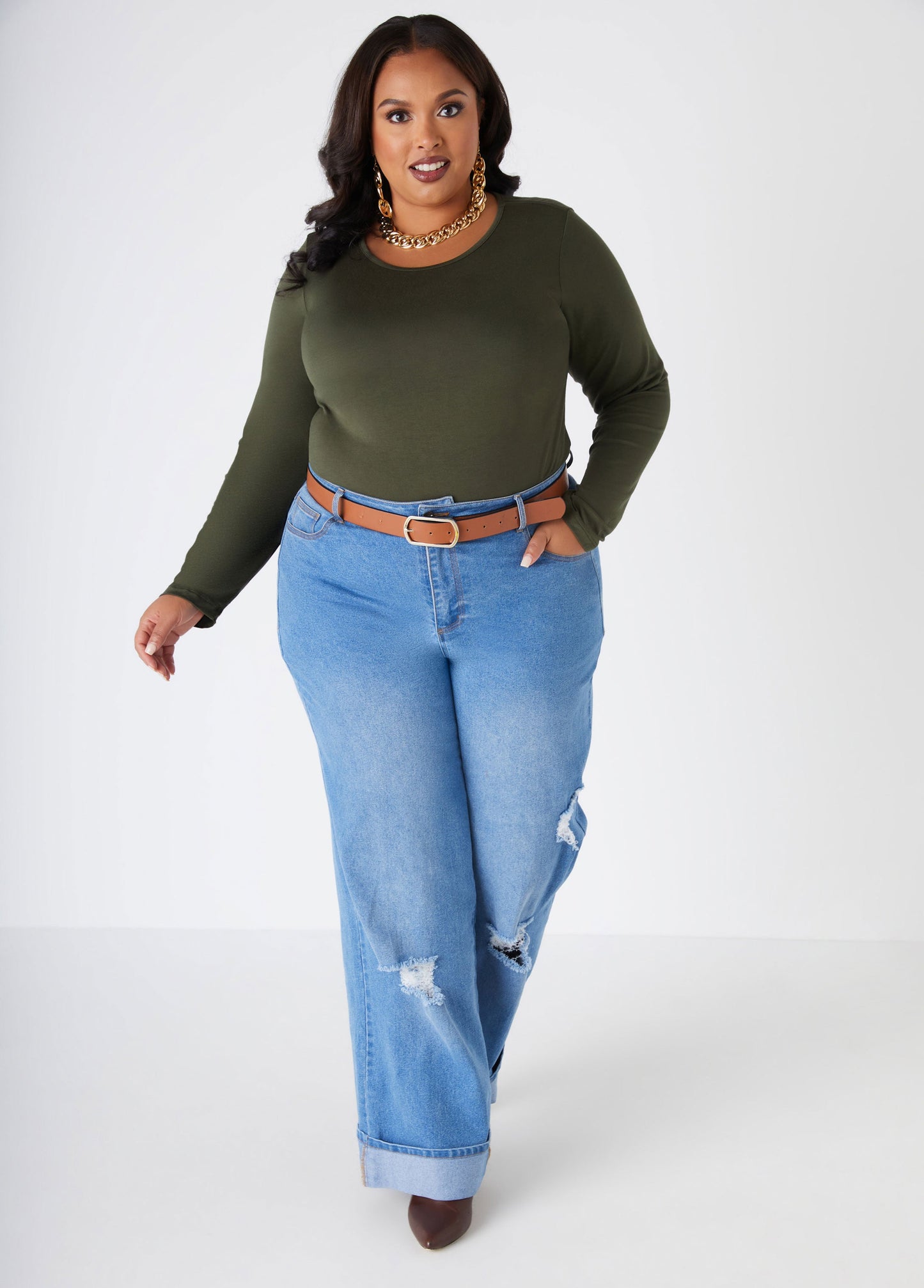 Ashley Stewart Long Sleeved Jersey Tee (x3)