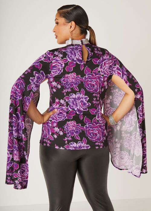 Ashley Stewart Crystal Embellished Floral Top (x2)