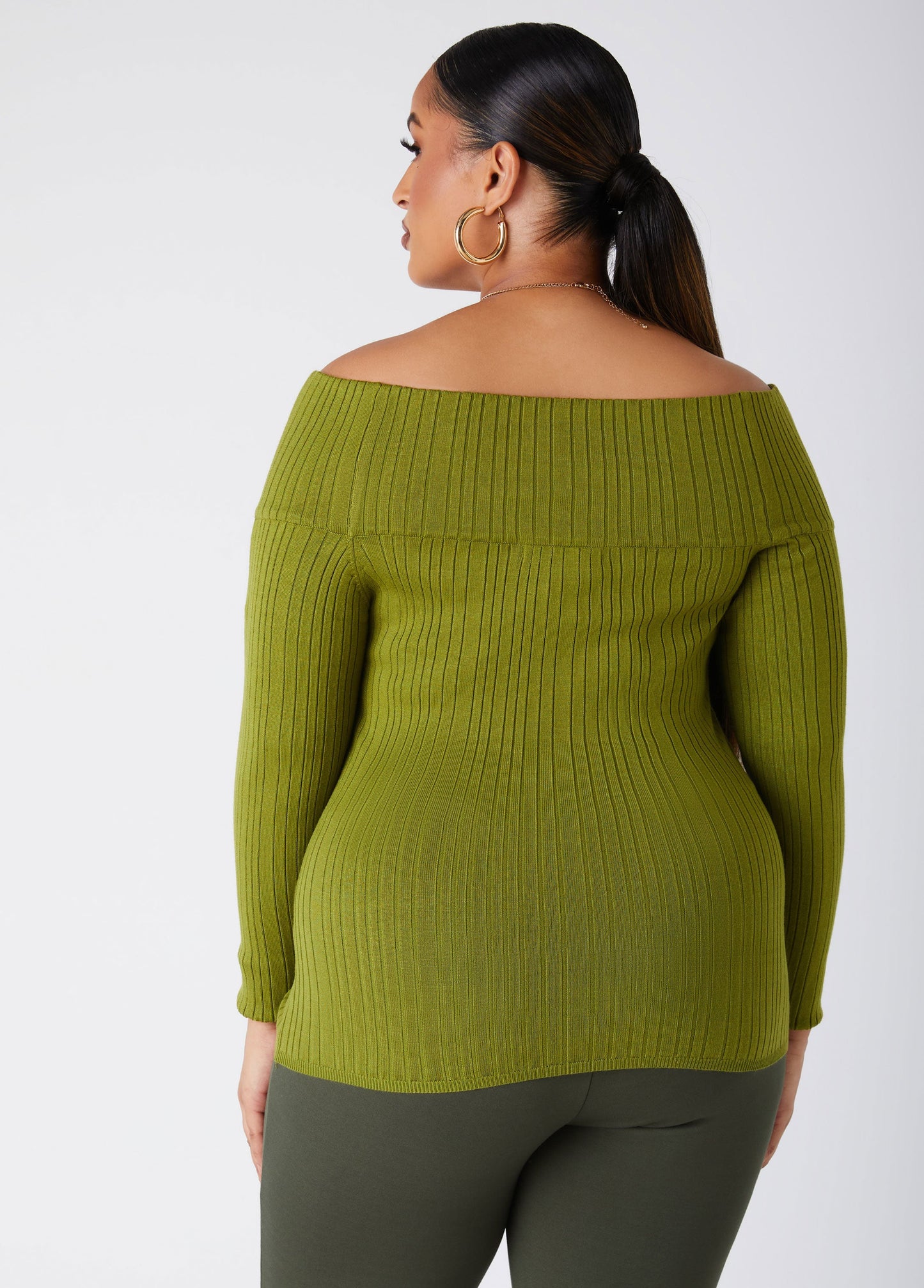 Ashley Stewart Off The Shoulder Ribbed Sweater (x2)