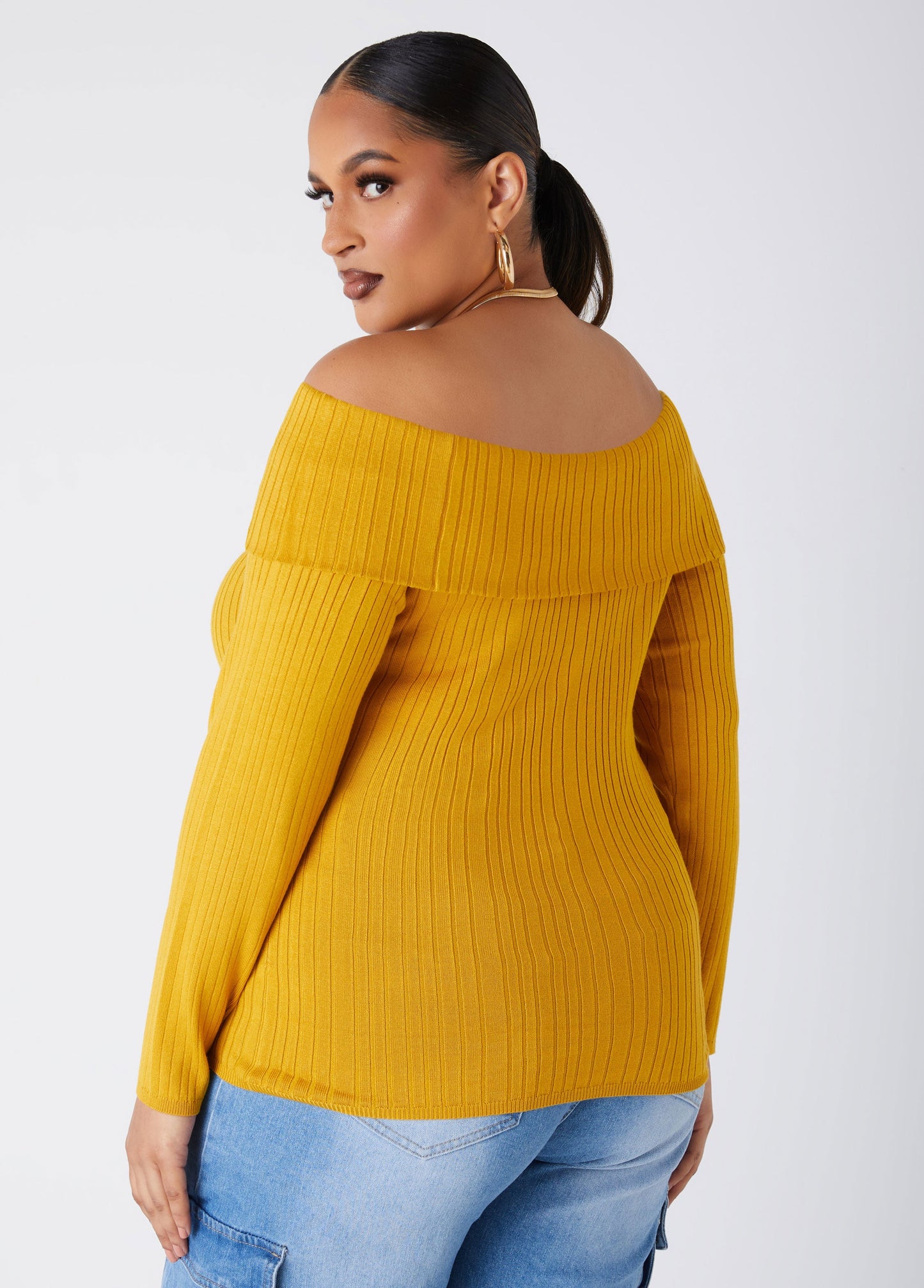 Ashley Stewart Off The Shoulder Ribbed Sweater (x2)