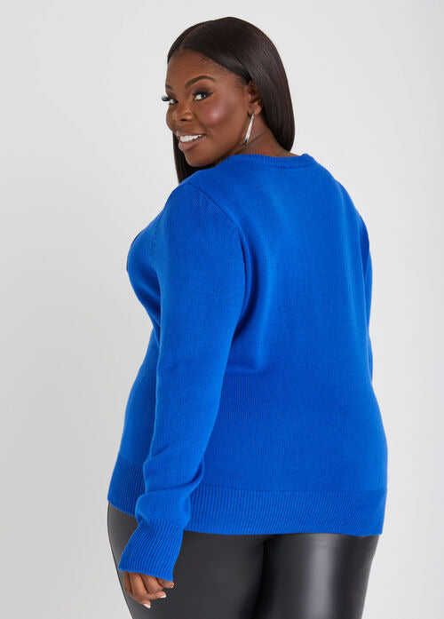 Ashley Stewart Over It Jacquard Sweater