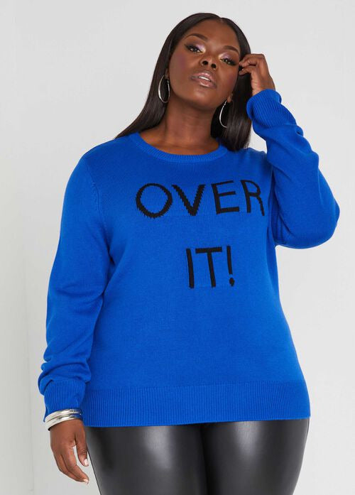 Ashley Stewart Over It Jacquard Sweater