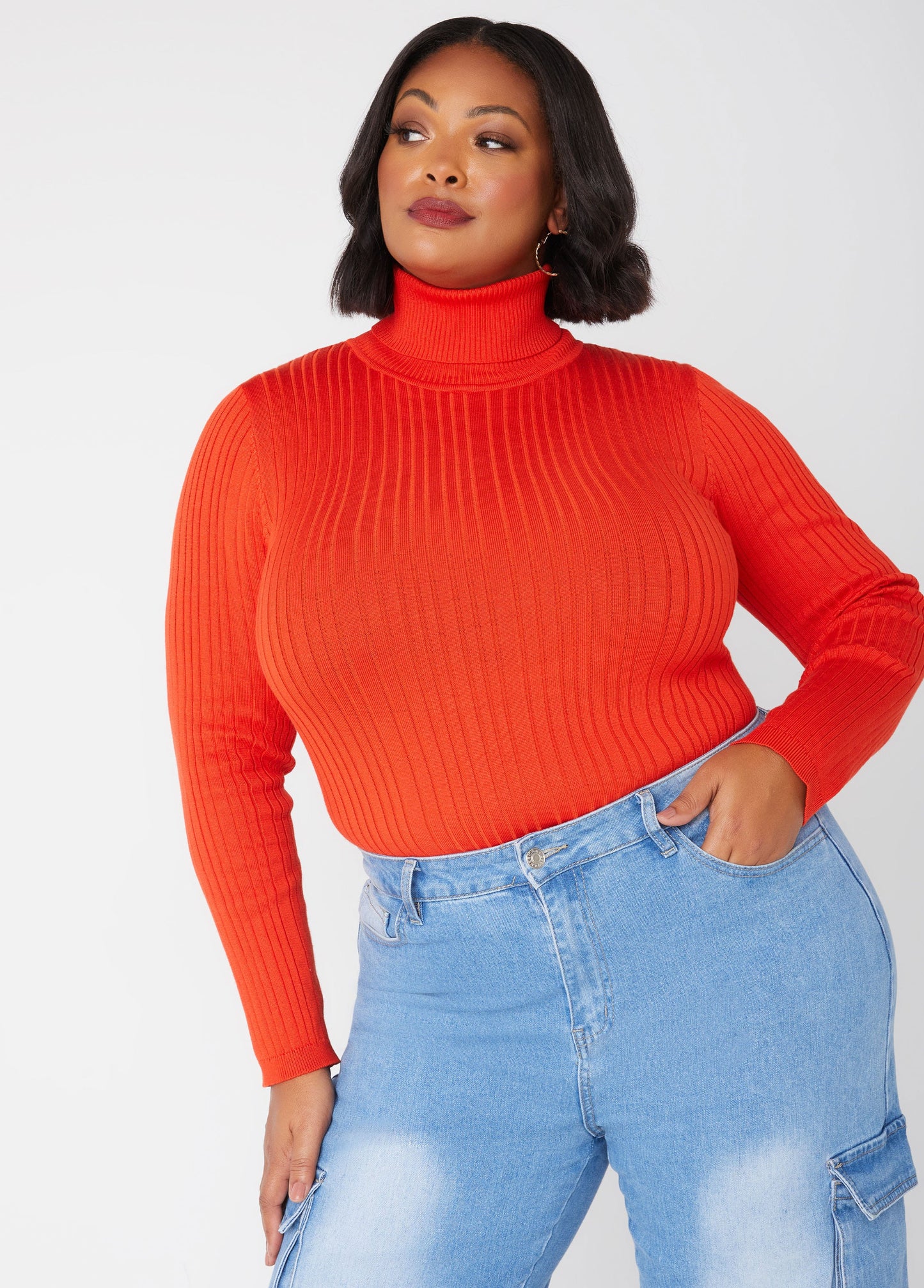 Ashley Stewart Ribbed Turtleneck Sweater (x2)