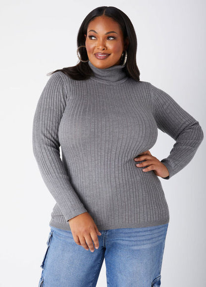 Ashley Stewart Ribbed Turtleneck Pullover Sweater (x2)