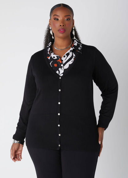 Ashley Stewart Button Front V Neck Cardigan (x2)