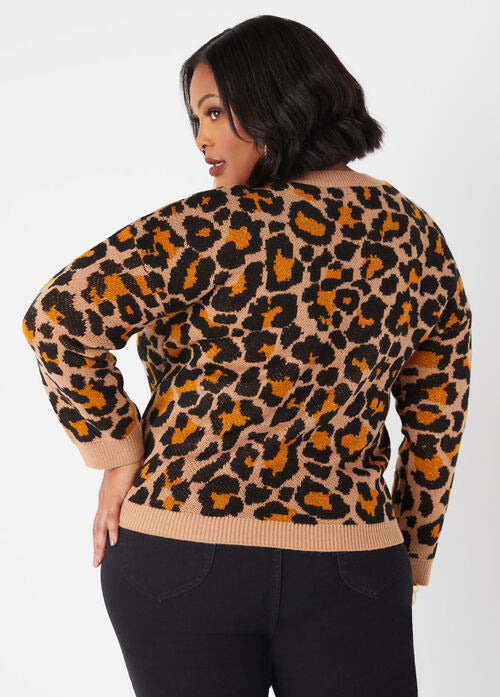 Ashley Stewart Metallic Animal Intarsia Sweater (x2)