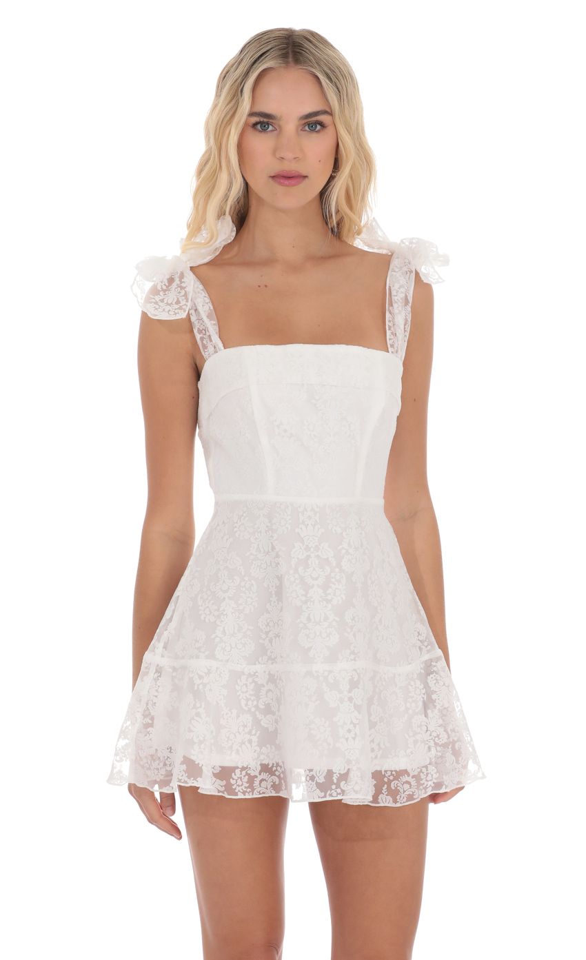 Lucy In The Sky Motif Pattern A-line Dress in White