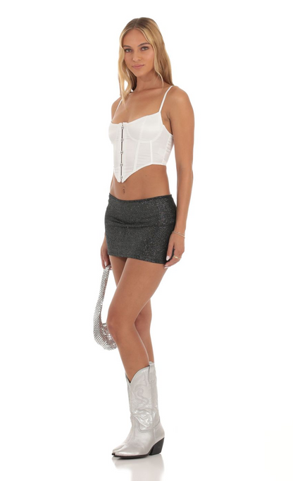 Lucy in the Sky Shimmer Skirt in Black