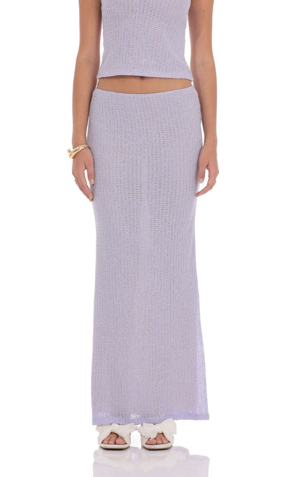 Lucy In The Sky Crochet Florette Two Piece Set in Lavender