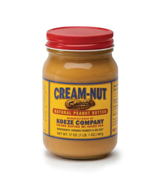 Koeze Cream Nut Natural Smooth Peanut Butter - 17 oz jar