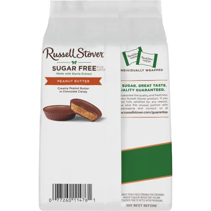 Russell Stover Chocolates Sugar Free Peanut Butter Cup Mini Chocolate Candies, 4.7 oz bag