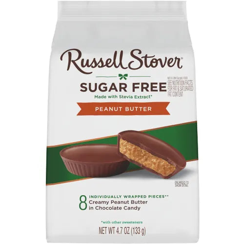 Russell Stover Chocolates Sugar Free Peanut Butter Cup Mini Chocolate Candies, 4.7 oz bag