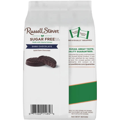 Russell Stover Chocolates Sugar Free Dark Chocolate Medallions Mini Candies, 5 oz bag