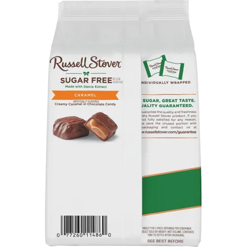 Russell Stover Chocolates Sugar Free Caramels Mini Chocolate Candies, 5 oz bag