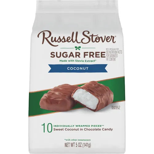 Russell Stover Chocolates Sugar Free Coconut Mini Candies, 5 oz bag
