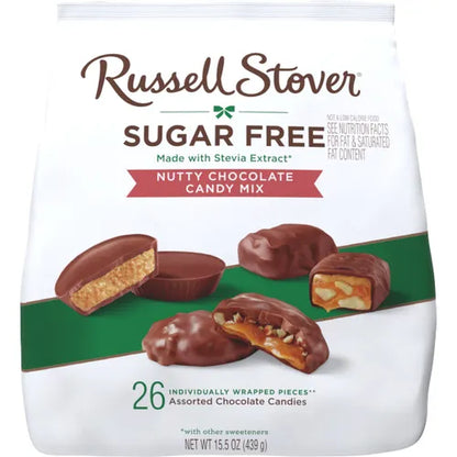 Russell Stover Chocolates Sugar Free Assorted Chocolate Candy with Nuts, 15.5 oz bag