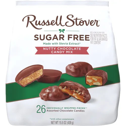 Russell Stover Chocolates Sugar Free Assorted Chocolate Candy with Nuts, 15.5 oz bag