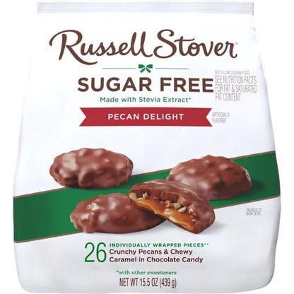Russell Stover Chocolates Sugar Sugar Free Pecan Delight Candies, 15.5 oz bag