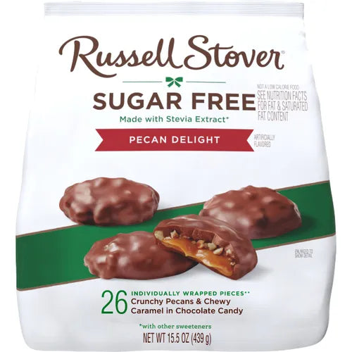 Russell Stover Chocolates Sugar Sugar Free Pecan Delight Candies, 15.5 oz bag