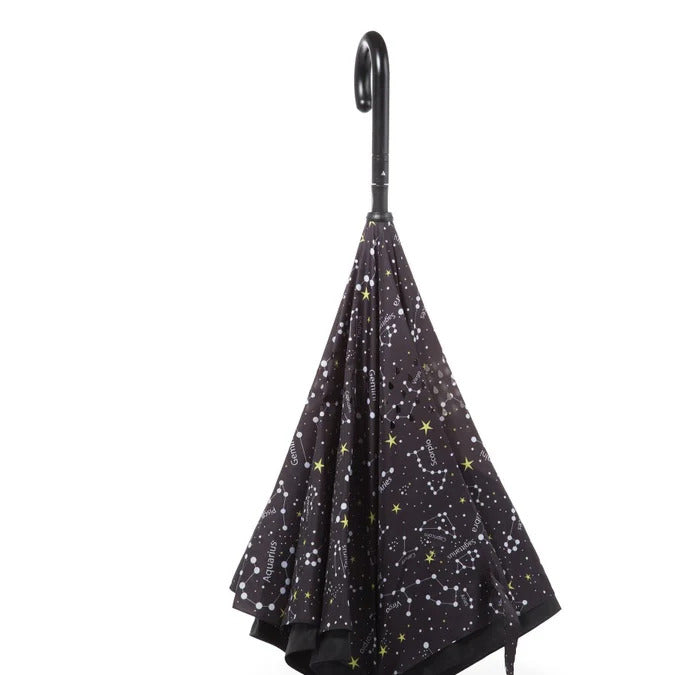 Totes Recycled InBrella Reverse Close Stick Umbrella with Auto Close Technology