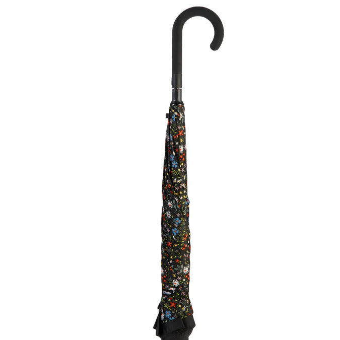 Totes Recycled InBrella Reverse Close Stick Umbrella with Auto Close Technology