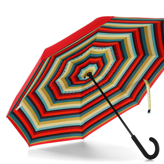 Totes Recycled InBrella Reverse Close Stick Umbrella with Auto Close Technology