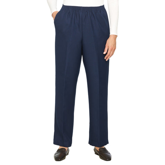 Alfred Dunner Women's Classics Short Length Pant - NAVY