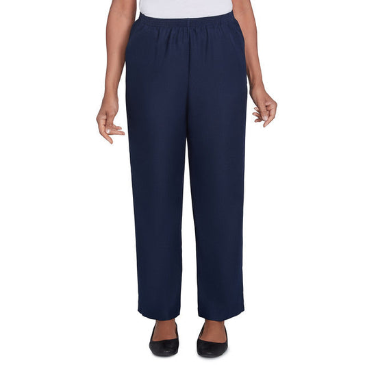 Alfred Dunner Women's Classics Average Length Pant - NAVY