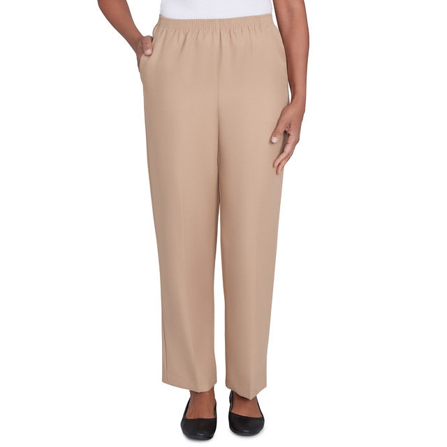 Alfred Dunner Women's Classics Average Length Pant - TAN