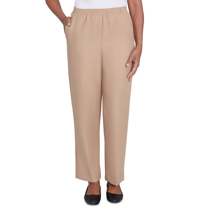 Alfred Dunner Women's Classics Average Length Pant - TAN