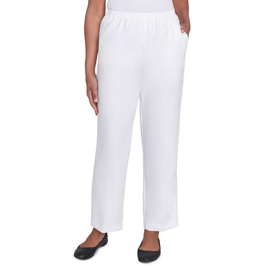 Alfred Dunner Women's Classics Average Length Pant - WHITE