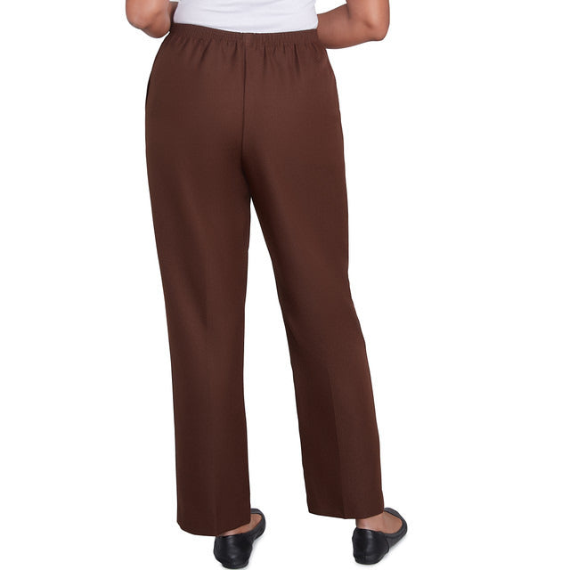 Alfred Dunner Women's Classics Average Length Pant - BROWN