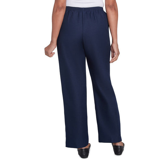 Alfred Dunner Women's Classics Average Length Pant - NAVY