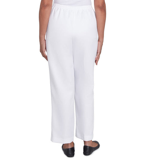 Alfred Dunner Women's Classics Average Length Pant - WHITE