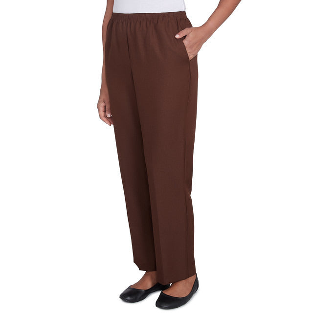 Alfred Dunner Women's Classics Average Length Pant - BROWN