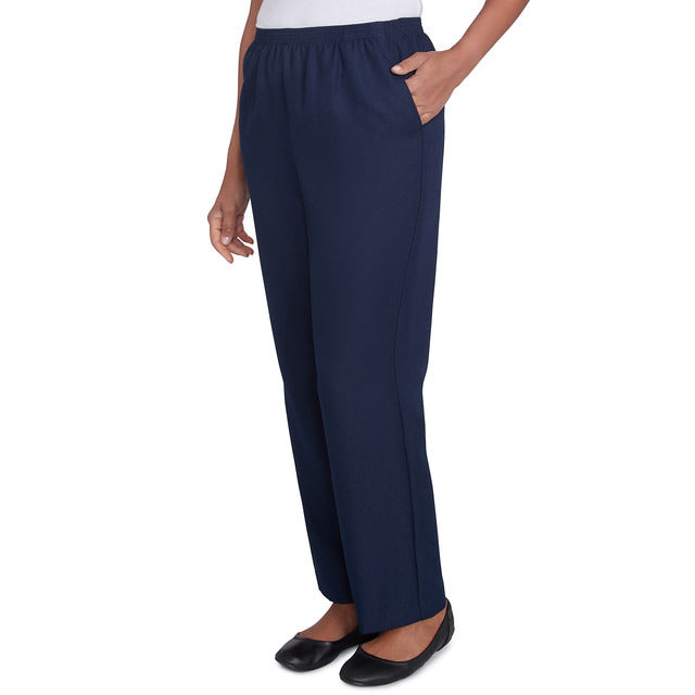 Alfred Dunner Women's Classics Average Length Pant - NAVY