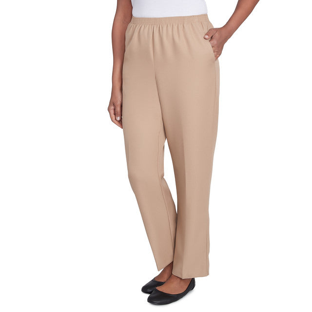 Alfred Dunner Women's Classics Average Length Pant - TAN