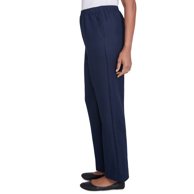 Alfred Dunner Women's Classics Average Length Pant - NAVY