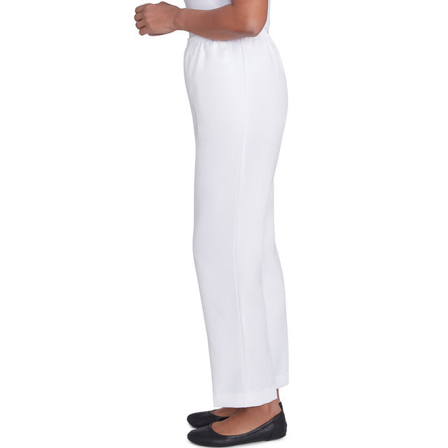 Alfred Dunner Women's Classics Average Length Pant - WHITE