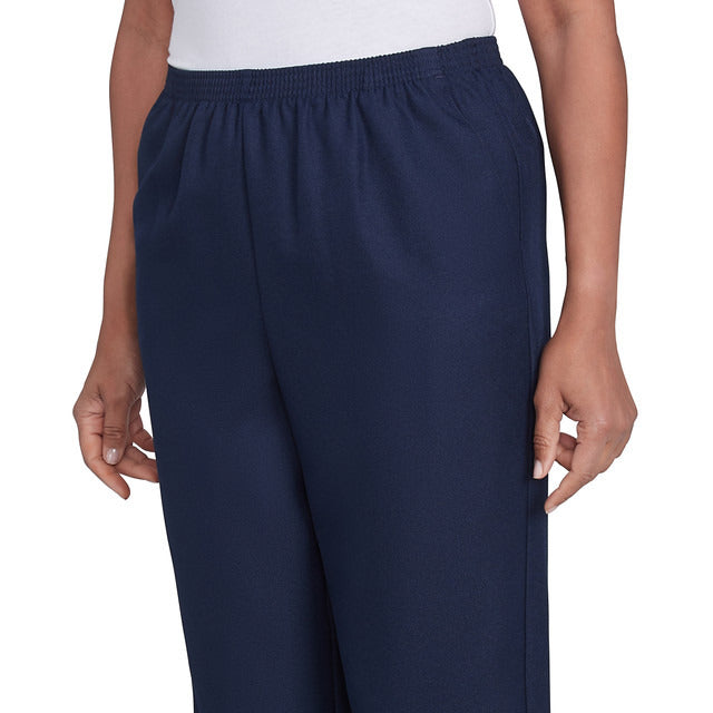 Alfred Dunner Women's Classics Average Length Pant - NAVY