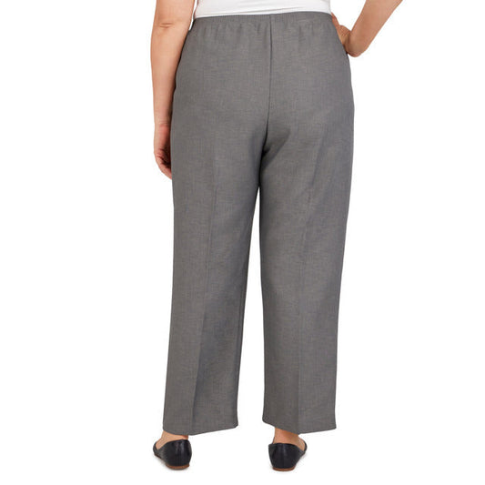 Alfred Dunner Women's Classics Short Length Pant - GREY