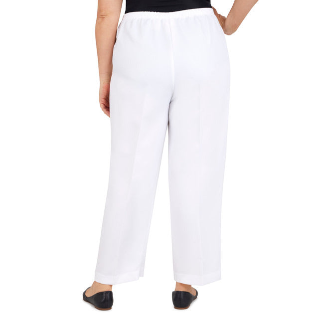 Alfred Dunner Women's Classics Short Length Pant - WHITE