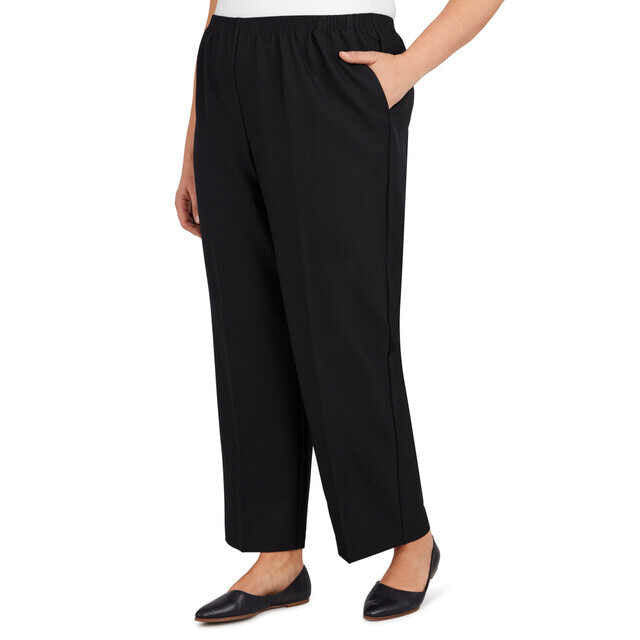 Alfred Dunner Women's Classics Short Length Pant - BLACK