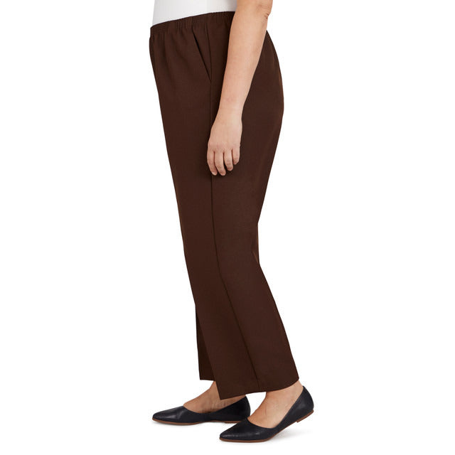 Alfred Dunner Women's Classics Short Length Pant - BROWN