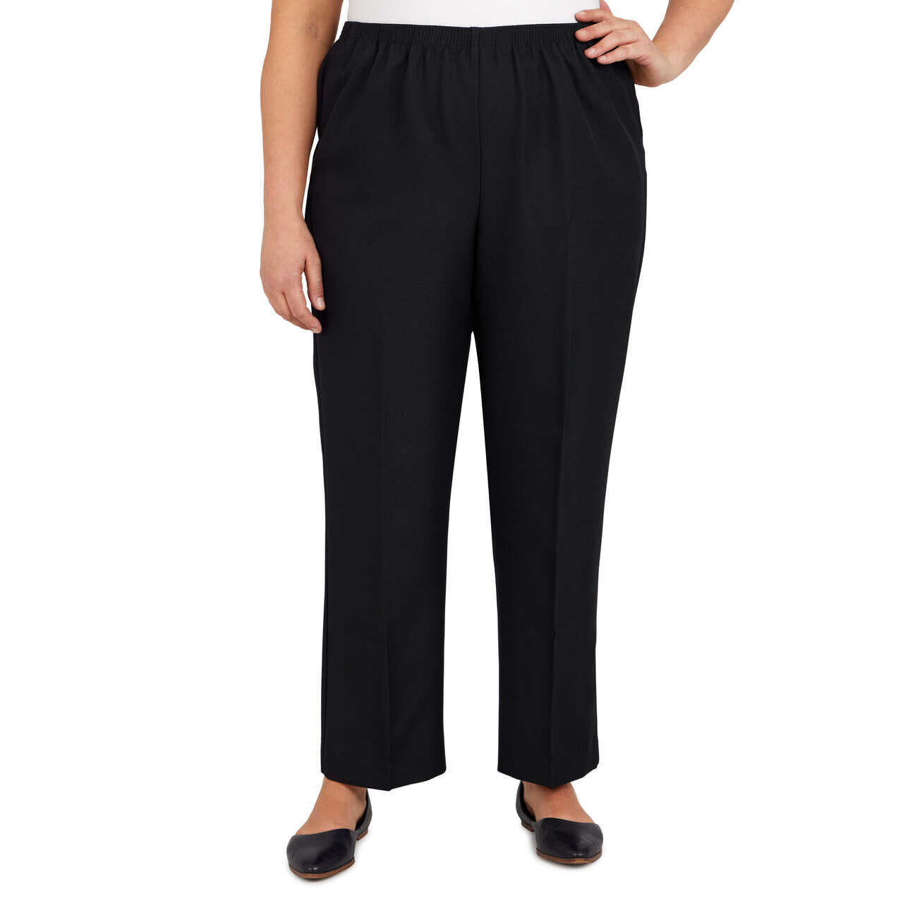 Alfred Dunner Women's Classics Average Length Pant - BLACK