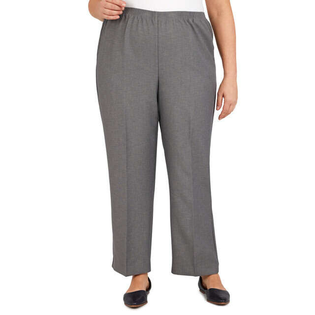 Alfred Dunner Women's Classics Average Length Pant - GREY