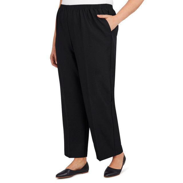 Alfred Dunner Women's Classics Average Length Pant - BLACK