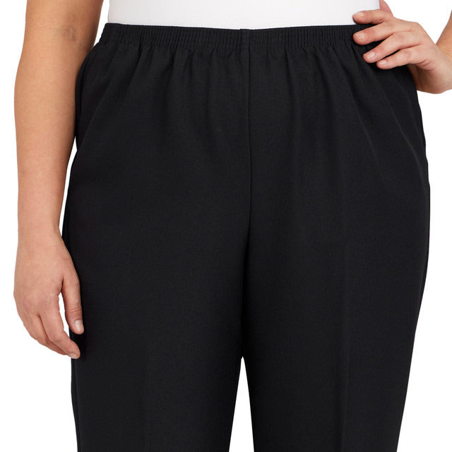 Alfred Dunner Women's Classics Average Length Pant - BLACK